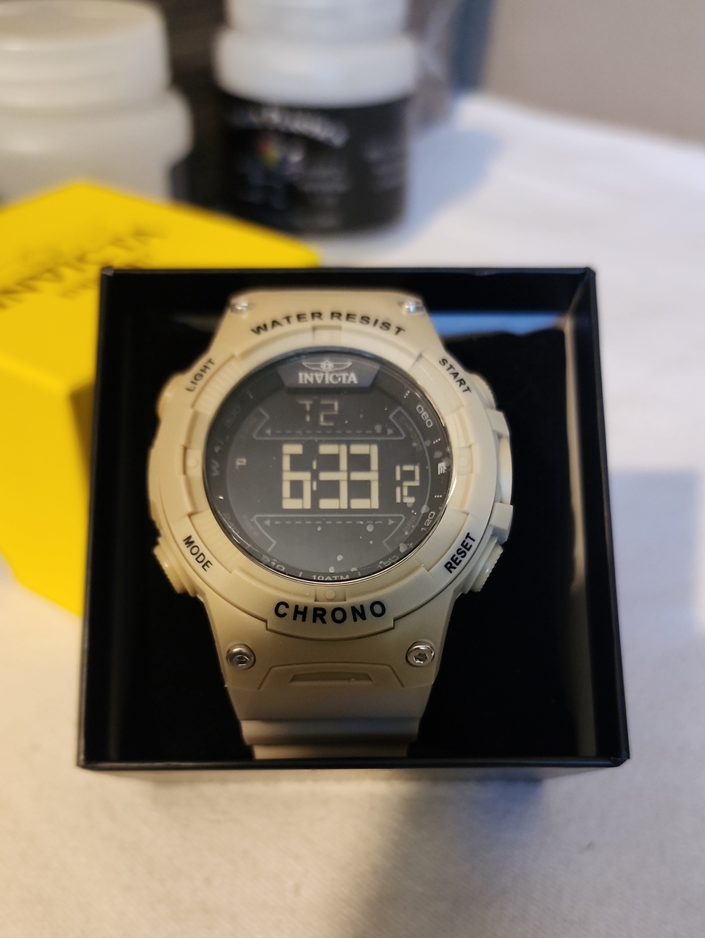 Invicta Beige Digital Chrono Sport Watch